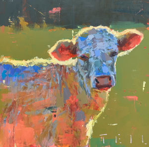 Backlit Cow, 18"x18"