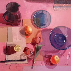 Ruby Tablescape, 36"x36"