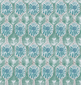 'Tulip Ray, Seafoam' Fabric