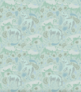 'Rhino, Aqua' Fabric