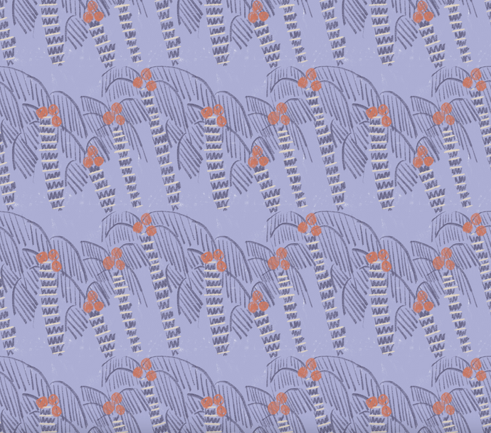 'Palm Trees, Purple Palm' Fabric
