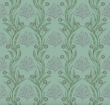 'Long Leaf Vine, Green' Fabric