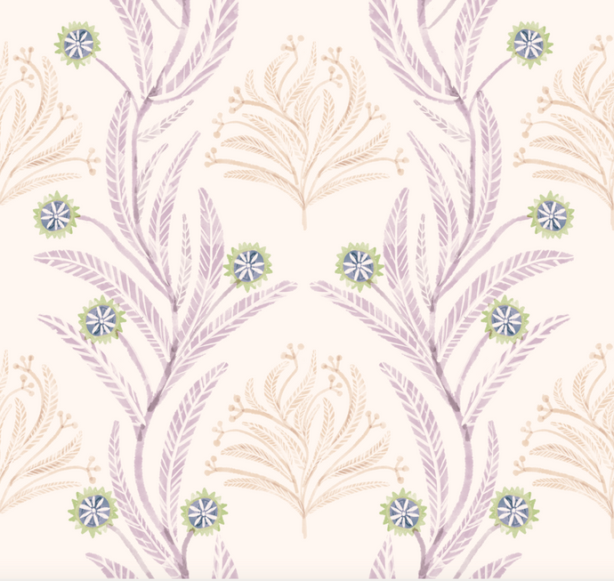 'Long Leaf Vine, Lavender' Fabric
