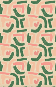 'Swoosh, Coral + Kelly' Grasscloth Wallpaper