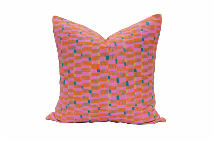 'Hashblocks, Hot Pink' Pillow