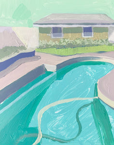 Pool House in Emerald, 8"x10"