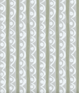 'Graphic Waves, Sage + Gray' Fabric