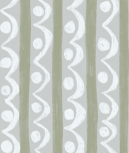 'Graphic Waves, Sage + Gray' Fabric