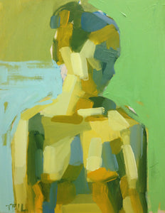 Figure in Gold and Lime 11x14